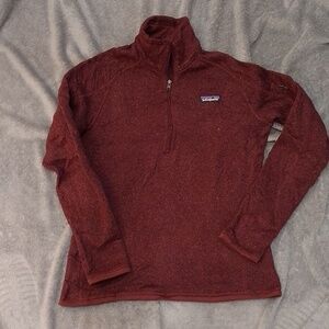 Patagonia Burgundy Quarter-Zip Fleece size small